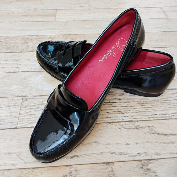 Cole Haan / Nike Air Black Patent Leather Penny Loafers 6.5 - Picture 2 of 5
